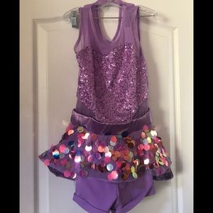 Purple sparkly dance costume